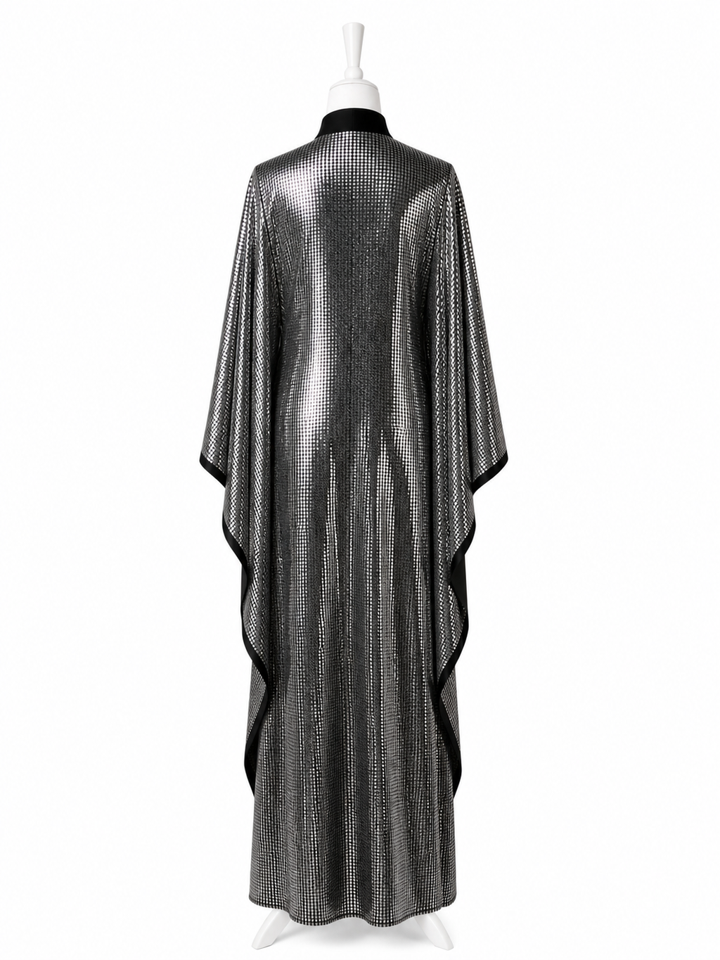 Abito lungo elegante argento e nero donna