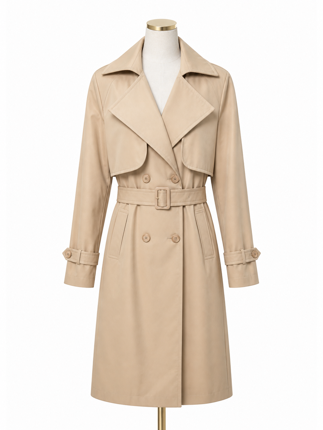 Impermeabile donna beige con cintura
