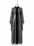 Abito lungo elegante argento e nero donna